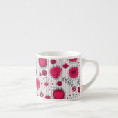 Tasse Expresso Coeurs et fleurs blancs et rouges blancs (Droite)