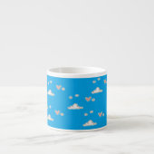 Tasse Expresso Coeurs et nuages sur le bleu (Devant)