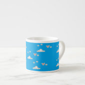 Tasse Expresso Coeurs et nuages sur le bleu (Devant droit)