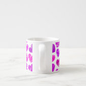 Tasse Expresso Coeurs griffés violets et roses modernes Valentine (Dos)