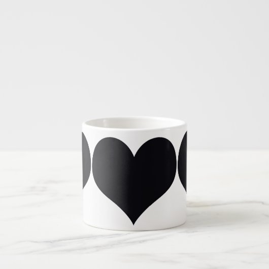 Tasse Expresso Coeurs noirs (Devant)