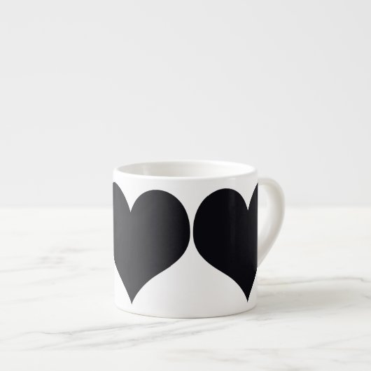 Tasse Expresso Coeurs noirs (Devant droit)
