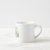 Tasse Expresso Coeurs ornés sur le vert et le pourpre Aquarelle L (Droite)