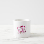 Tasse Expresso Coeurs roses liés (Devant)