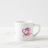 Tasse Expresso Coeurs roses liés (Droite)