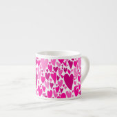 Tasse Expresso Coeurs roses super et romantiques Saint-Valentin (Devant droit)