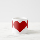 Tasse Expresso Coeurs rouges (Devant)