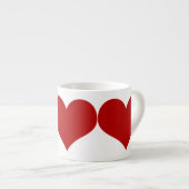 Tasse Expresso Coeurs rouges (Devant droit)