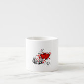 Tasse Expresso Coeurs rouges flottants (Devant)
