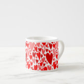 Tasse Expresso Coeurs rouges super et romantiques Saint-Valentin (Devant droit)