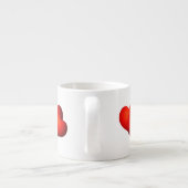 Tasse Expresso Coeurs satinés rouges (Dos)
