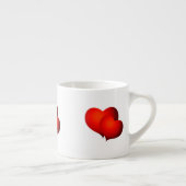 Tasse Expresso Coeurs satinés rouges (Droite)