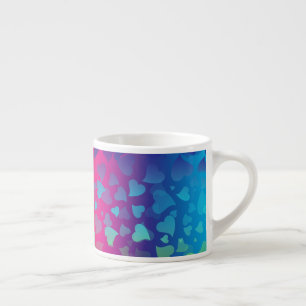 Tasse Expresso Coeurs tombants colorés