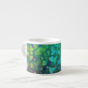 Tasse Expresso Coeurs tombants rouge et vert
