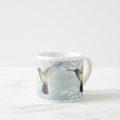 Tasse Expresso Colibri à l'Arrière - plan fleuri (Devant droit)