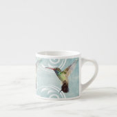 Tasse Expresso Colibri à l'Arrière - plan fleuri (Droite)