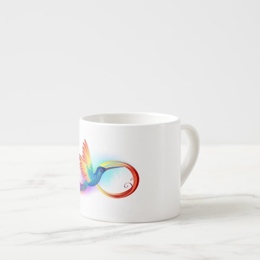 Tasse Expresso Colibri arc-en-ciel avec symbole Infinity (Devant droit)