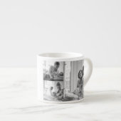 Tasse Expresso Collage photo noir et blanc avec texte personnalis (Devant droit)
