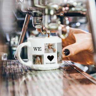 Tasse Expresso Collage tendance Photo & We Love You Daddy Cadeau
