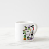 Tasse Expresso Collection De Chouettes D'Halloween Éffrayantes (Devant droit)