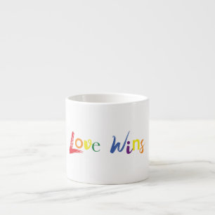 Tasse Expresso Coloré, gai, design créatif de Love Wins
