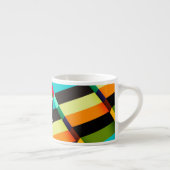 Tasse Expresso Coloré Moderne Rayures Abstraites & Monogramme (Droite)