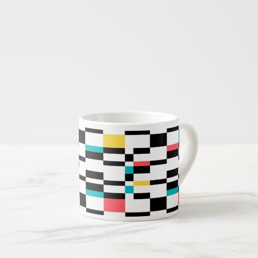 Tasse Expresso Coloré, urbain, moderne, motif géométrique tendanc (Devant droit)
