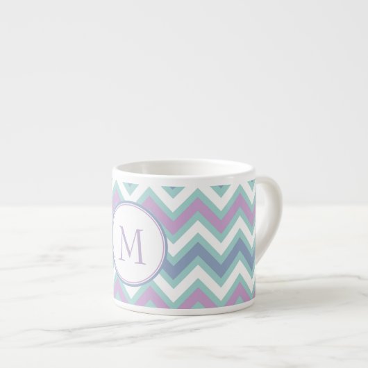 Tasse Expresso Coloré Zigzag Chevron (Devant droit)