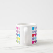 Tasse Expresso Colorful Rainbow Hearts Pattern (Dos)