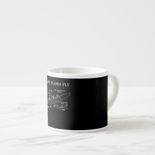 Tasse Expresso Comment les avions volent amusants cadeaux de pilo (Devant droit)
