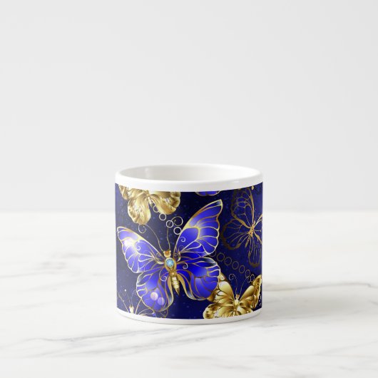 Tasse Expresso Composition avec papillons Sapphire (Devant)