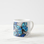 Tasse Expresso Composition de papillons blancs et bleus (Devant droit)