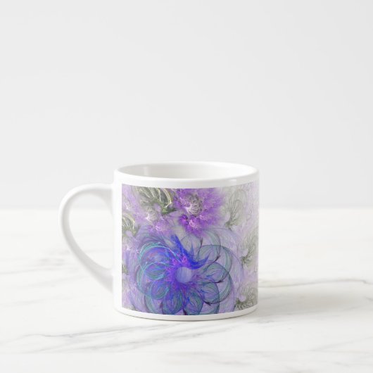 Tasse Expresso Conception Abstraite de fleurs pourpre et bleu den (Gauche)