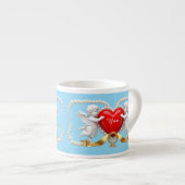 Tasse Expresso Conception de cœur romantique (Devant droit)
