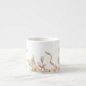 Tasse Expresso Conception de fleur de bébé ciel rose pastel monog (Devant)