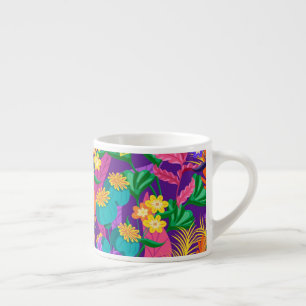 Tasse Expresso Conception de motif floral exotique coloré