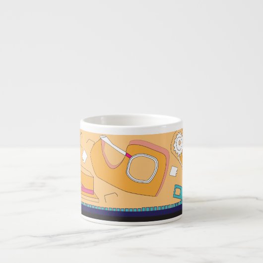 Tasse Expresso conception de papeterie orange (Devant)