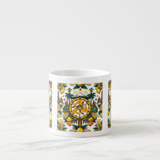 Tasse Expresso Conception de Trinacria sicilienne (Devant)