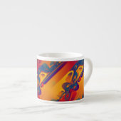 Tasse Expresso Conception graphique transparente - jaune rouge I (Devant droit)