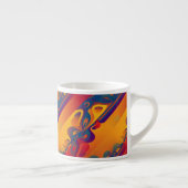 Tasse Expresso Conception graphique transparente - jaune rouge I (Droite)