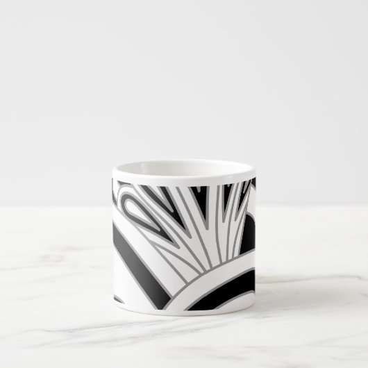 Tasse Expresso Conception monochrome d'art déco (Devant)