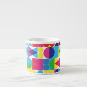 Tasse Expresso Conception motif géométrique Abstraite et colorée.