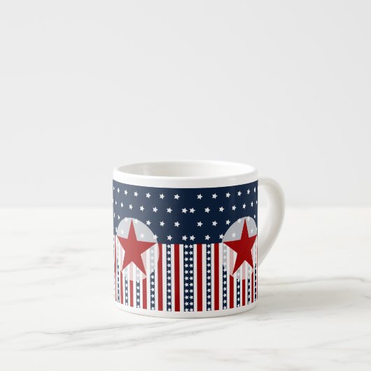 Tasse Expresso Conception patriotique de drapeau américain de (Devant droit)