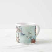 Tasse Expresso Cônes de mélèze sur la neige bleue fraîche (Devant droit)