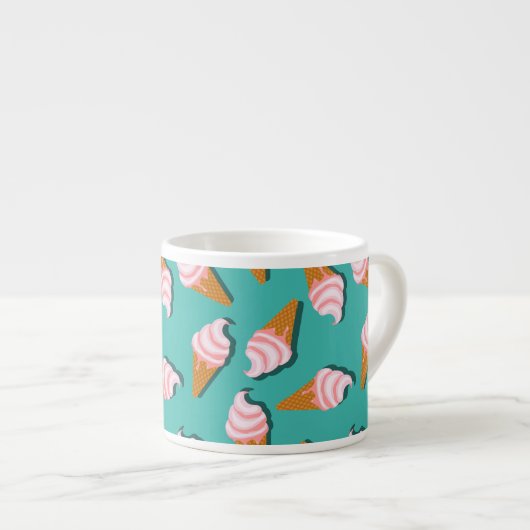 Tasse Expresso Congés gaufres crème glacée et motif de yaourt con (Devant droit)