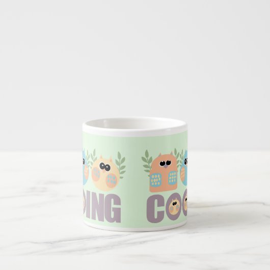 Tasse Expresso Cooing des hiboux (Devant)