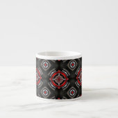 Tasse Expresso Cool Red and Black Geometric Pattern (Devant)