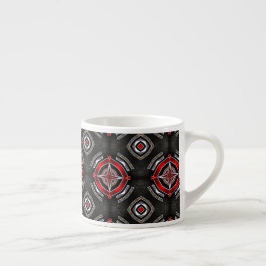 Tasse Expresso Cool Red and Black Geometric Pattern (Droite)