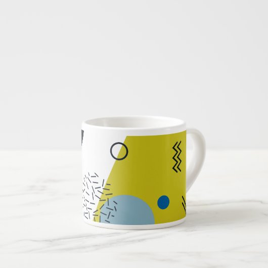 Tasse Expresso Cool, tendance, moderne, vert Memphis (Devant droit)