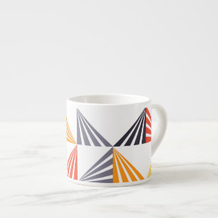 Tasse Expresso Cool, unique, tendance, urbain, triangles colorés